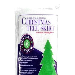 Sparkl-Tex Glittering Sparkle White Snow Christmas Tree Skirt 60in